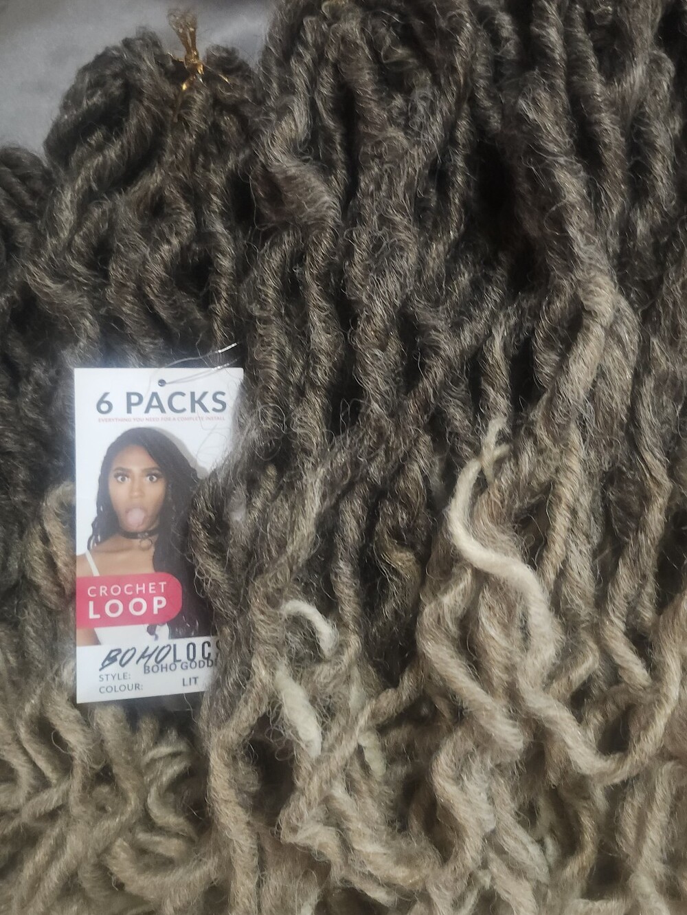 BOHO LOCS Crochet Loop Faux Locs - Light Brown (6 Pack)